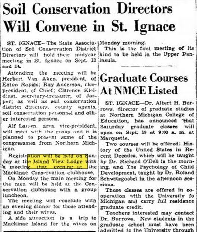 Chalet North Motel (Island View Lodge Motel) - Sept 1953 Article (newer photo)